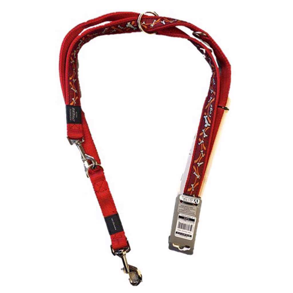 Rogz Multipurpose line 180×1,6cm Bones on Red